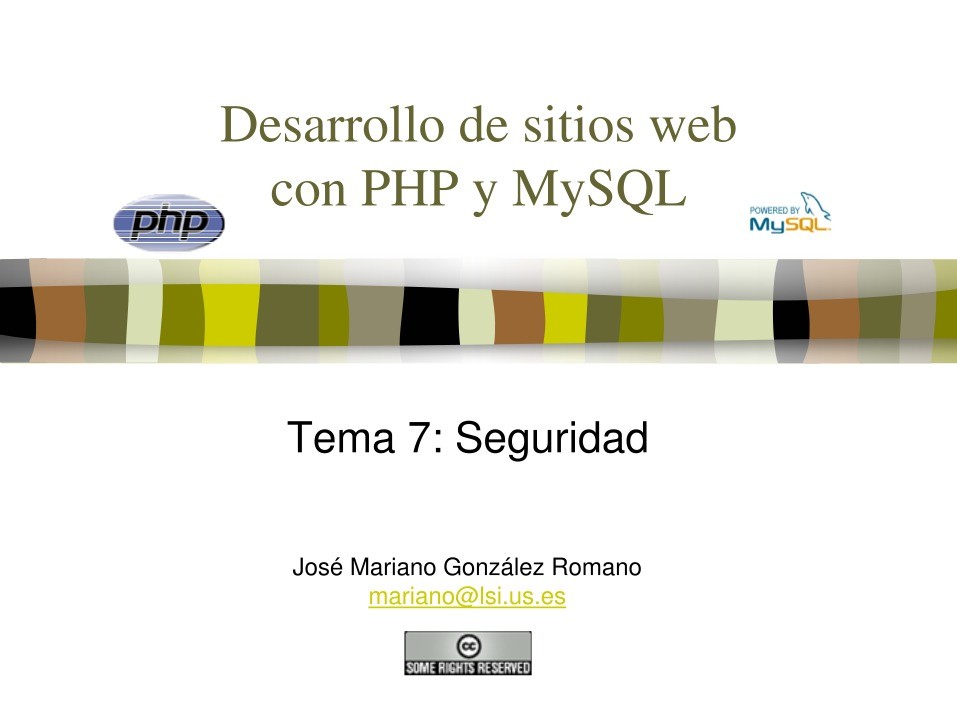 Imágen de pdf Desarrollo de sitios web con PHP y MySQL - Tema 7: Seguridad