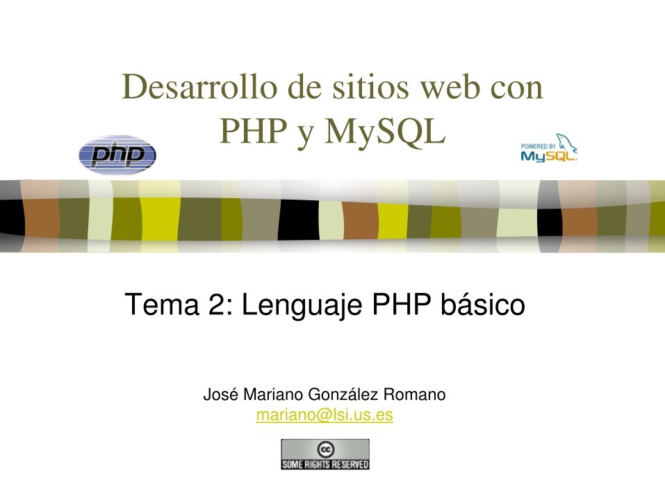 Imágen de pdf Desarrollo de sitios web con PHP y MySQL - Tema 2: Lenguaje PHP básico