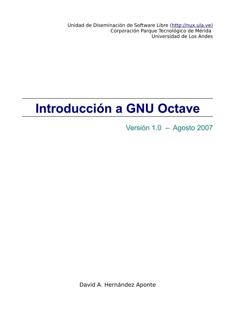 Imágen de pdf Introducción a GNU Octave
