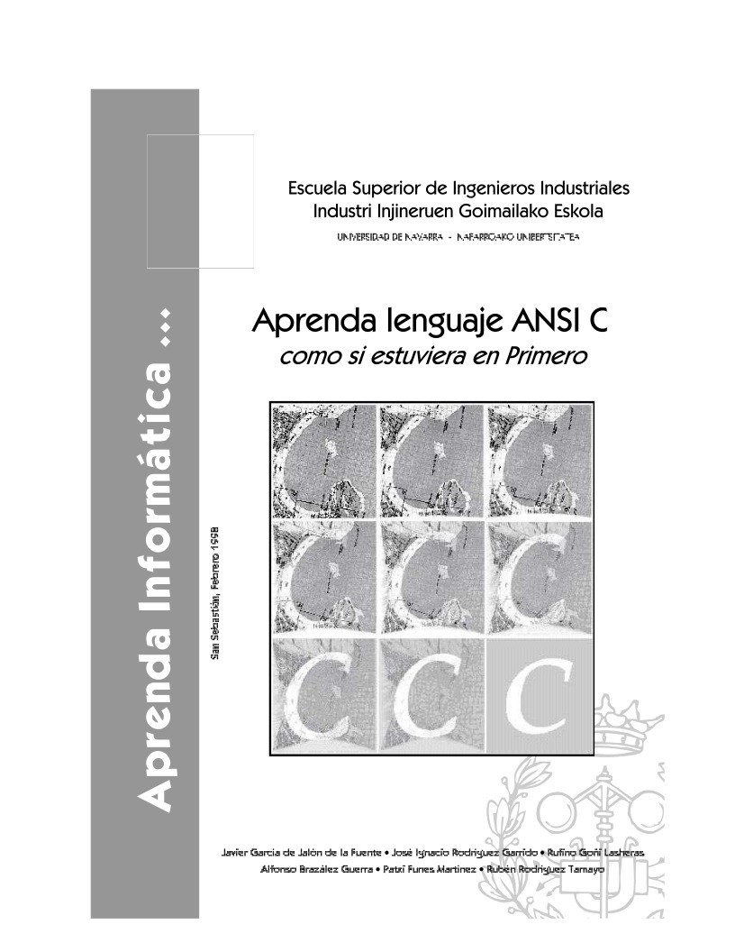 Imágen de pdf Aprenda lenguaje ANSI C como si estuviera en Primero