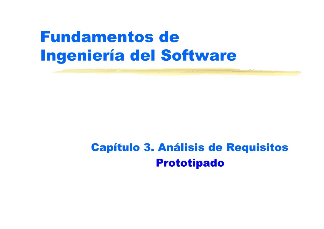 Imágen de pdf Fundamentos de Ingeniería del Software Capítulo 3. Análisis de Requisitos Prototipado