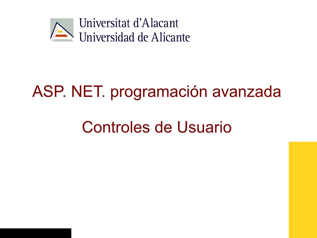 Imágen de pdf ASP. NET. programación avanzada - Controles de Usuario