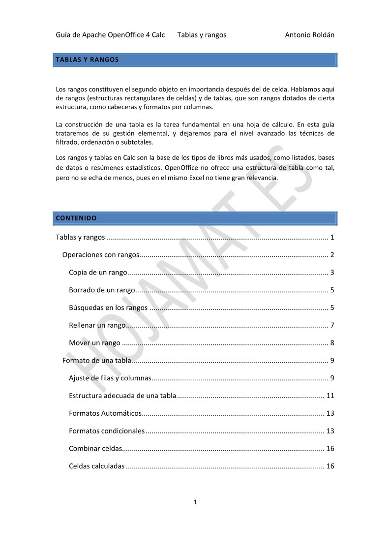 Imágen de pdf Guía de Apache OpenOffice 4 Calc - Tablas y rangos