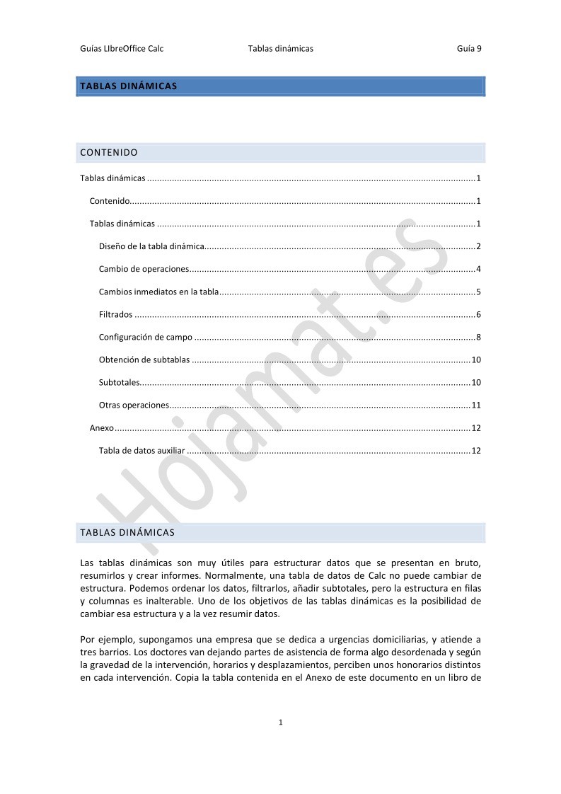 Imágen de pdf Guías LibreOffice Calc - Tablas dinámicas
