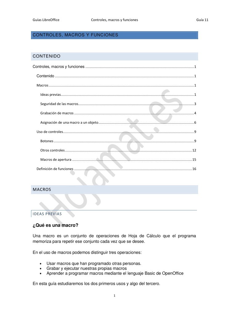 Imágen de pdf Guías LibreOffice - Controles, macros y funciones