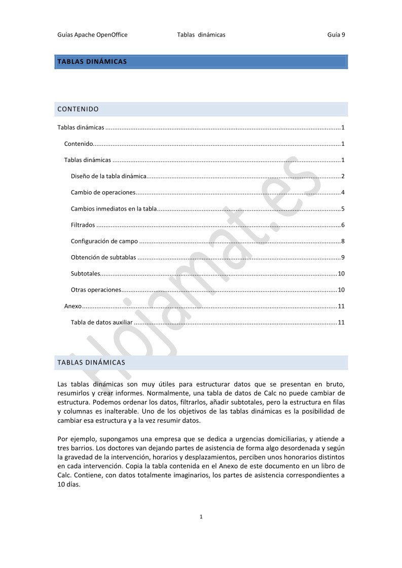 PDF de programación Guía de Apache OpenOffice Tablas dinámicas