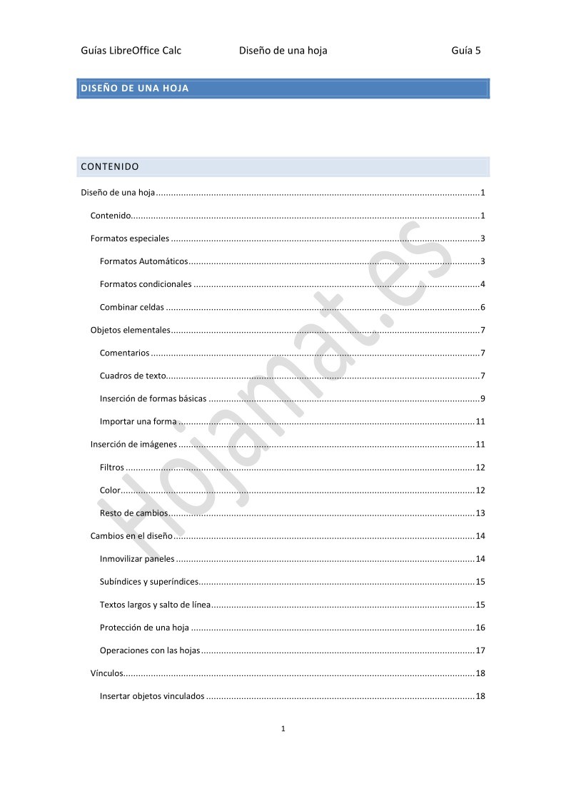 Imágen de pdf Guías LibreOffice Calc - Diseño de una hoja
