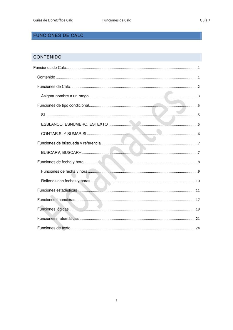 Imágen de pdf Guías LibreOffice Calc - Funciones de Calc