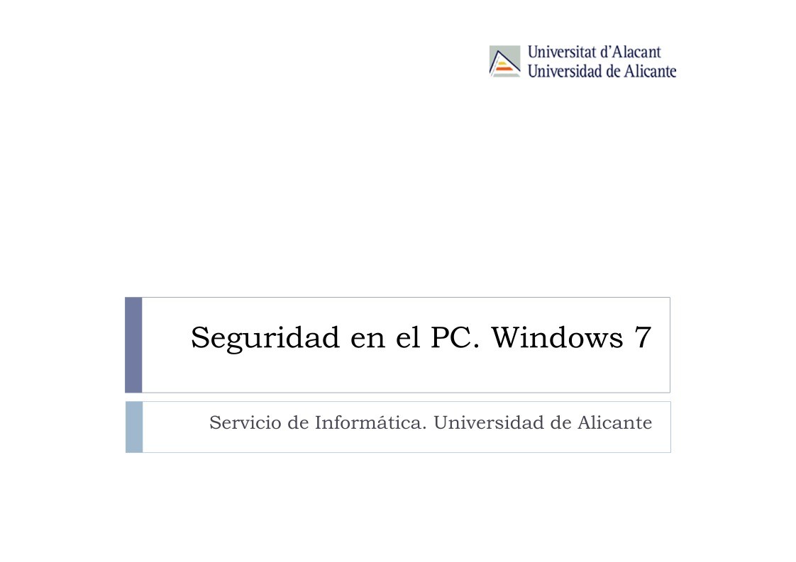 Imágen de pdf Seguridad en el PC. Windows 7