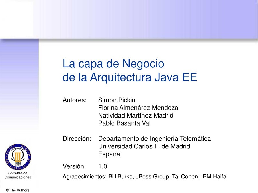 Imágen de pdf La capa de Negocio de la Arquitectura Java EE