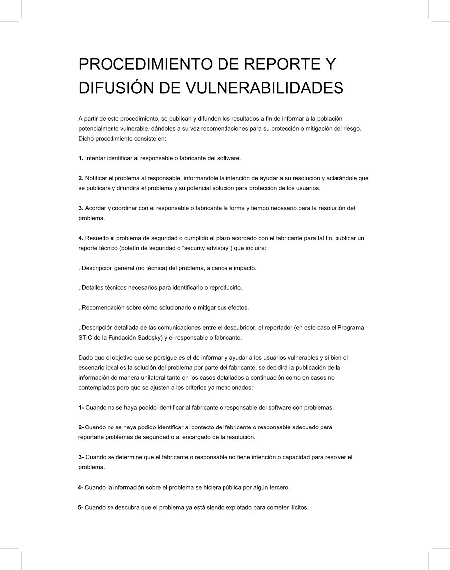 Imágen de pdf PROCEDIMIENTO DE REPORTE Y DIFUSIÓN DE VULNERABILIDADES