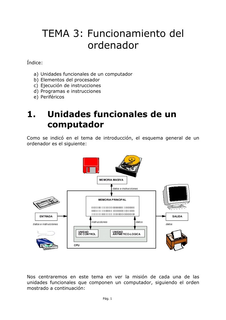 Imágen de pdf TEMA 3: Funcionamiento del ordenador