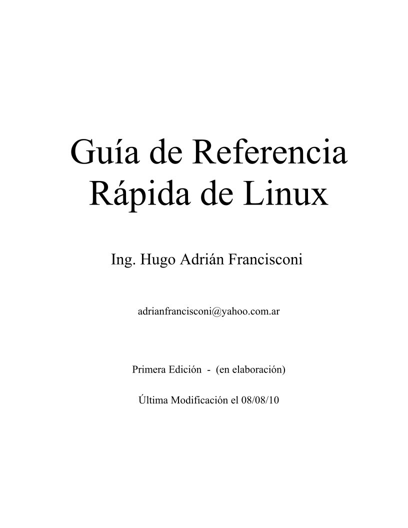 Imágen de pdf Guía de referencia rápida de linux