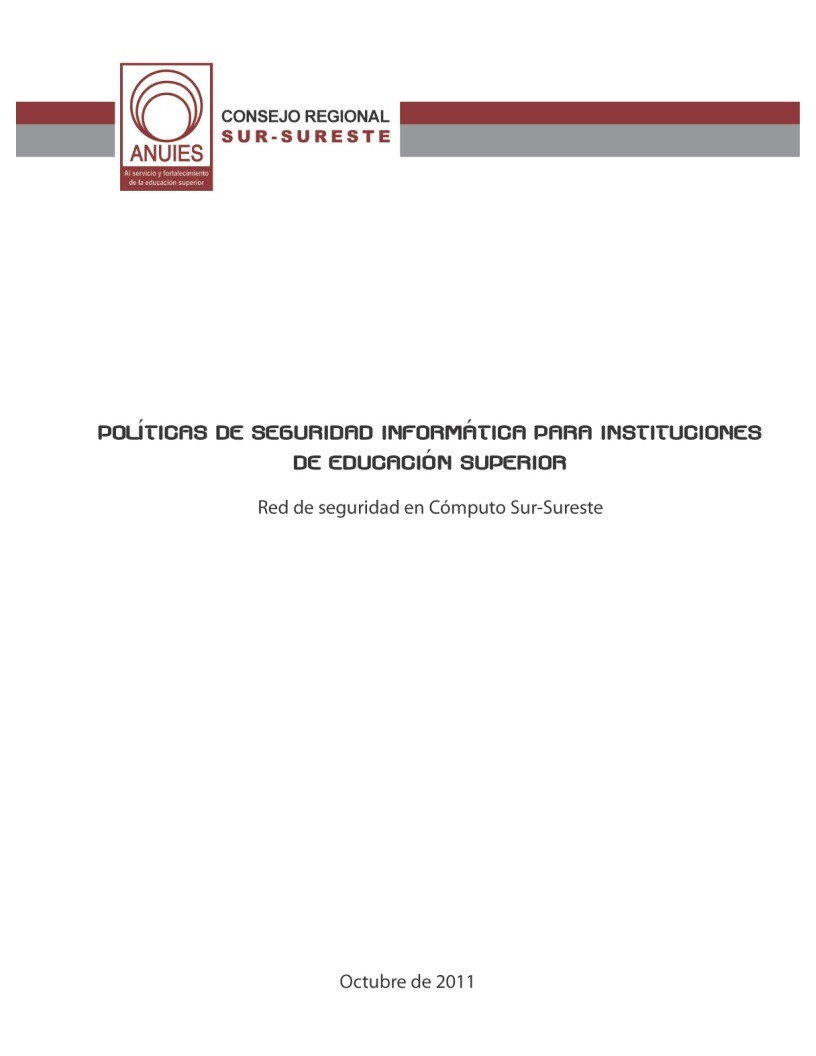 Imágen de pdf Políticas de seguridad informática para instituciones de educación superior