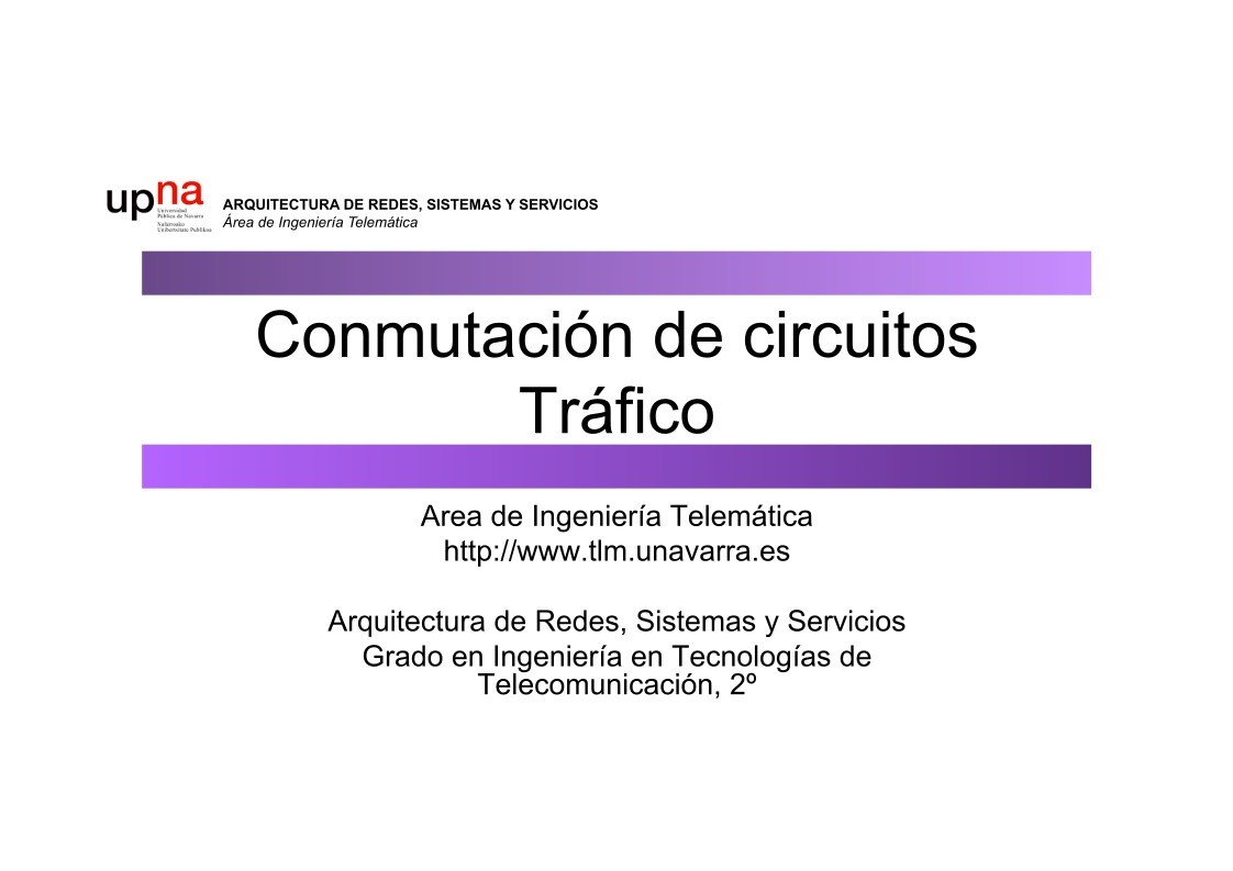 Imágen de pdf Conmutación de circuitos - Tráfico