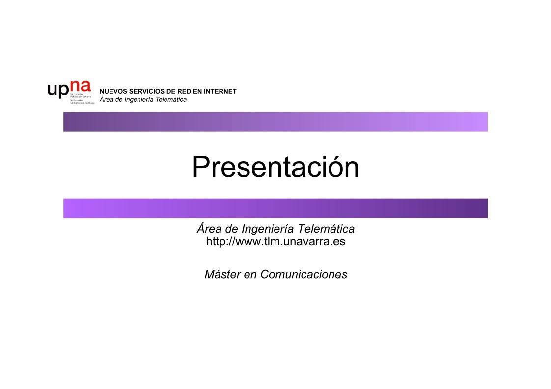 Imágen de pdf Nuevos Servicios de Red - Presentación