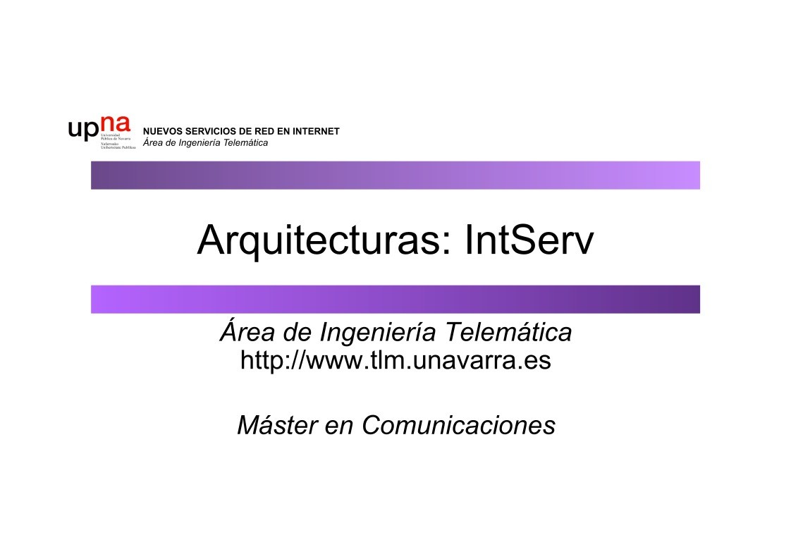 Imágen de pdf Arquitecturas: IntServ