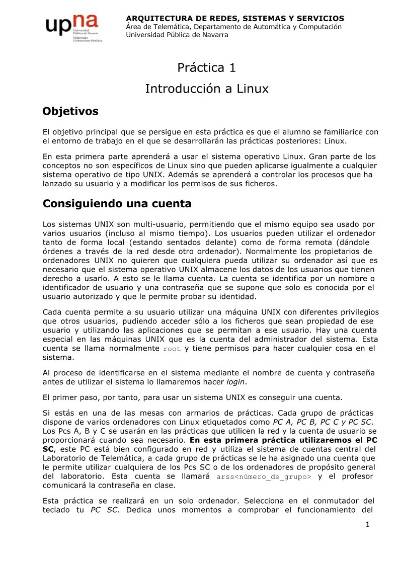 Imágen de pdf Practica 1 - Introducción a Linux