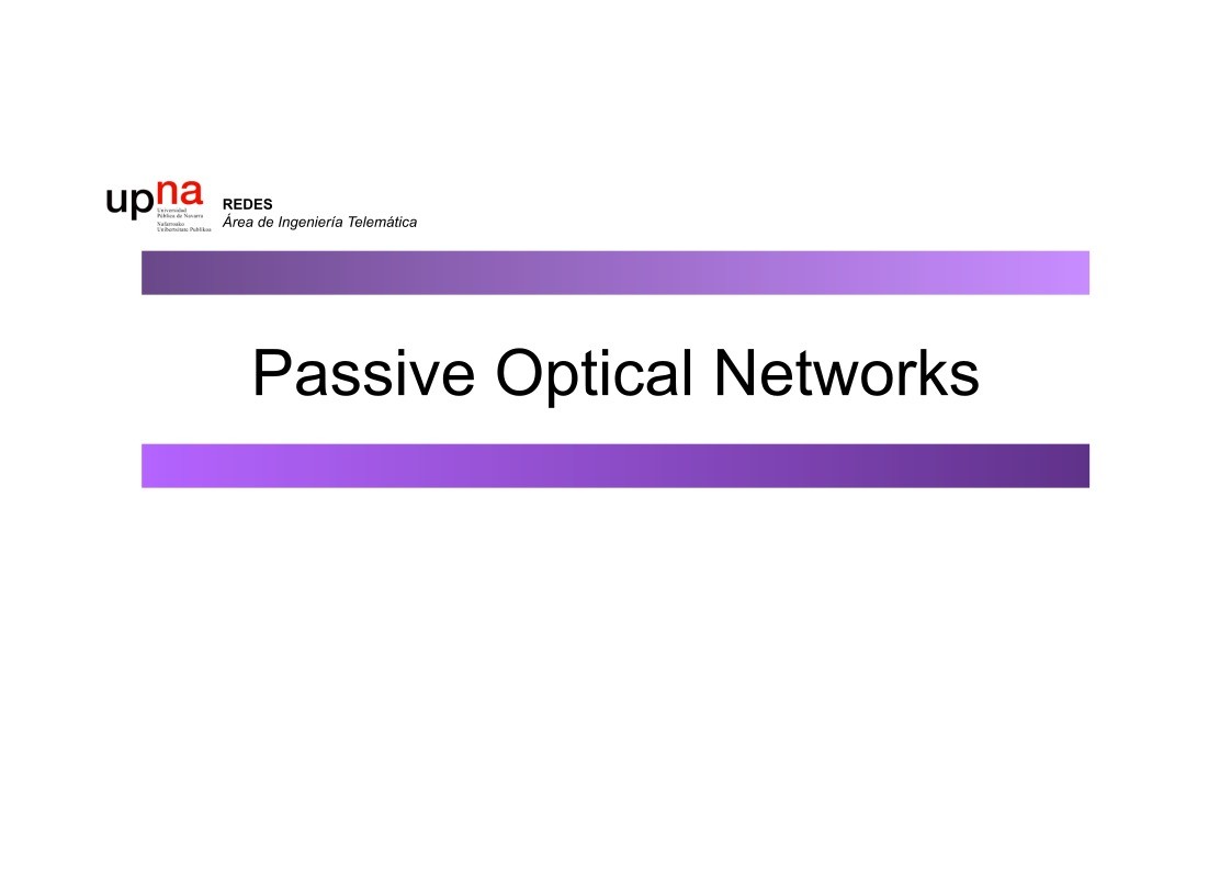 Imágen de pdf Passive Optical Networks