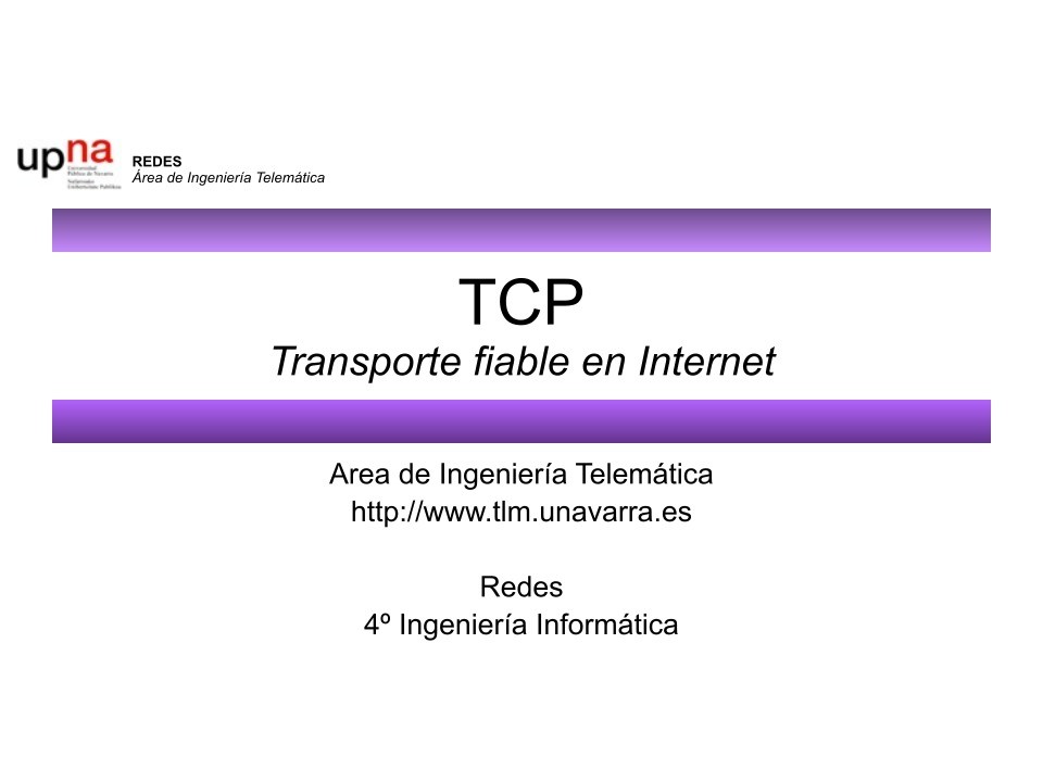 Imágen de pdf TCP Transporte fiable en Internet