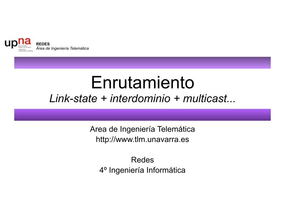 Imágen de pdf Enrutamiento Link-state + interdominio + multicast...