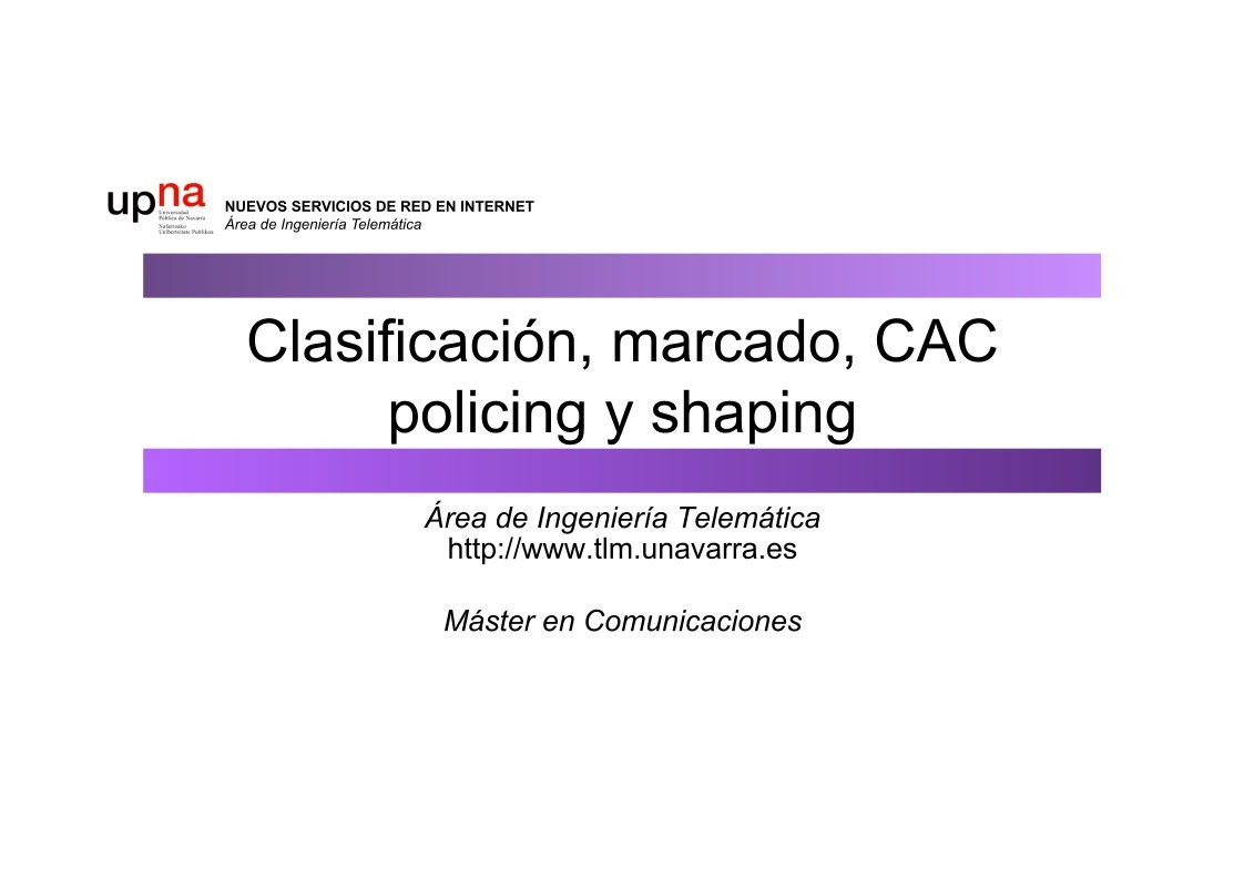 Imágen de pdf Clasificación, marcado, CAC policing y shaping