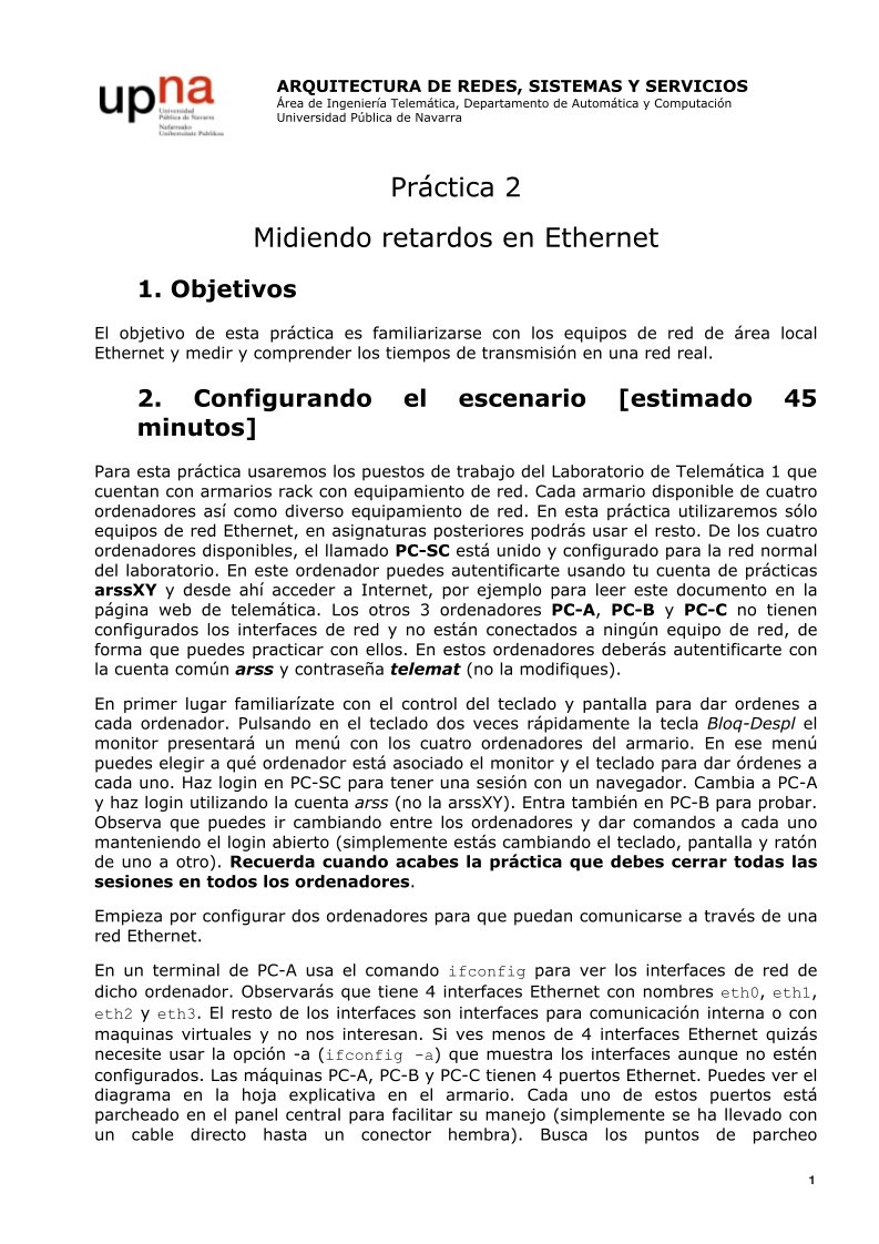 Imágen de pdf Práctica 2 Midiendo retardos en Ethernet