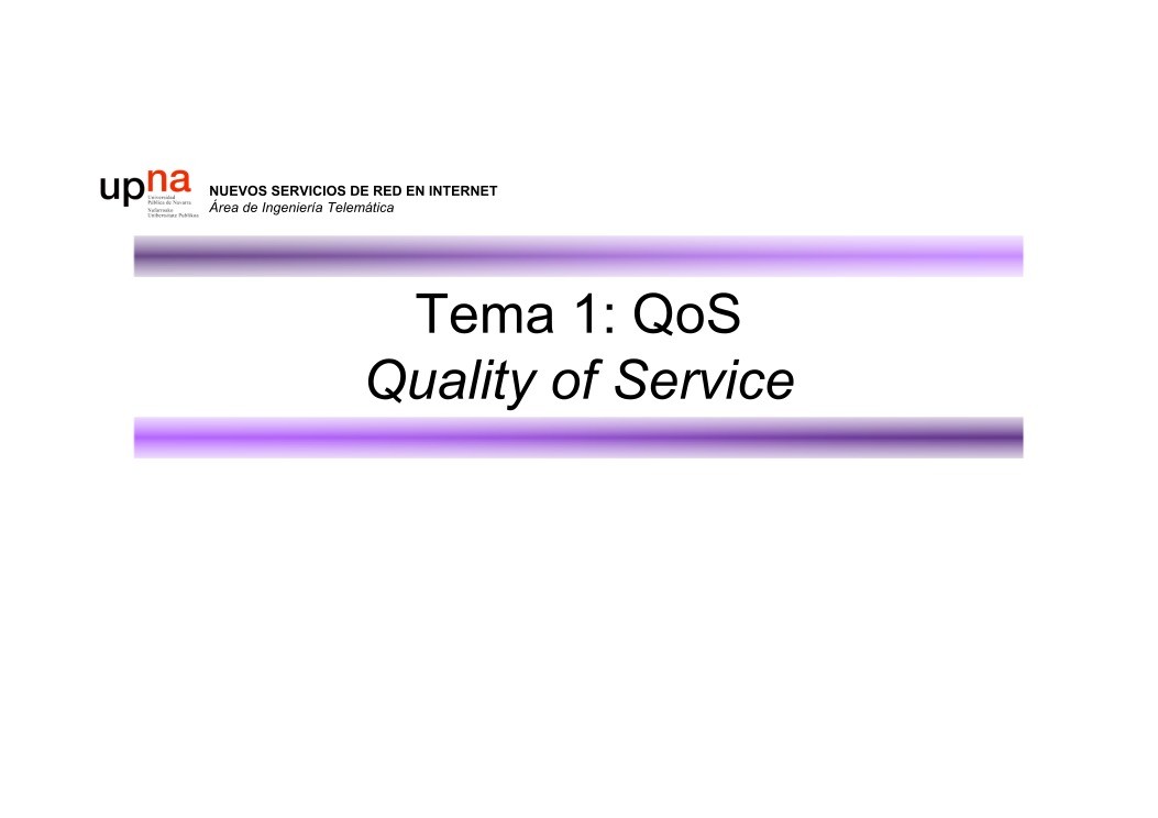 Imágen de pdf Tema 1: QoS Quality of Service