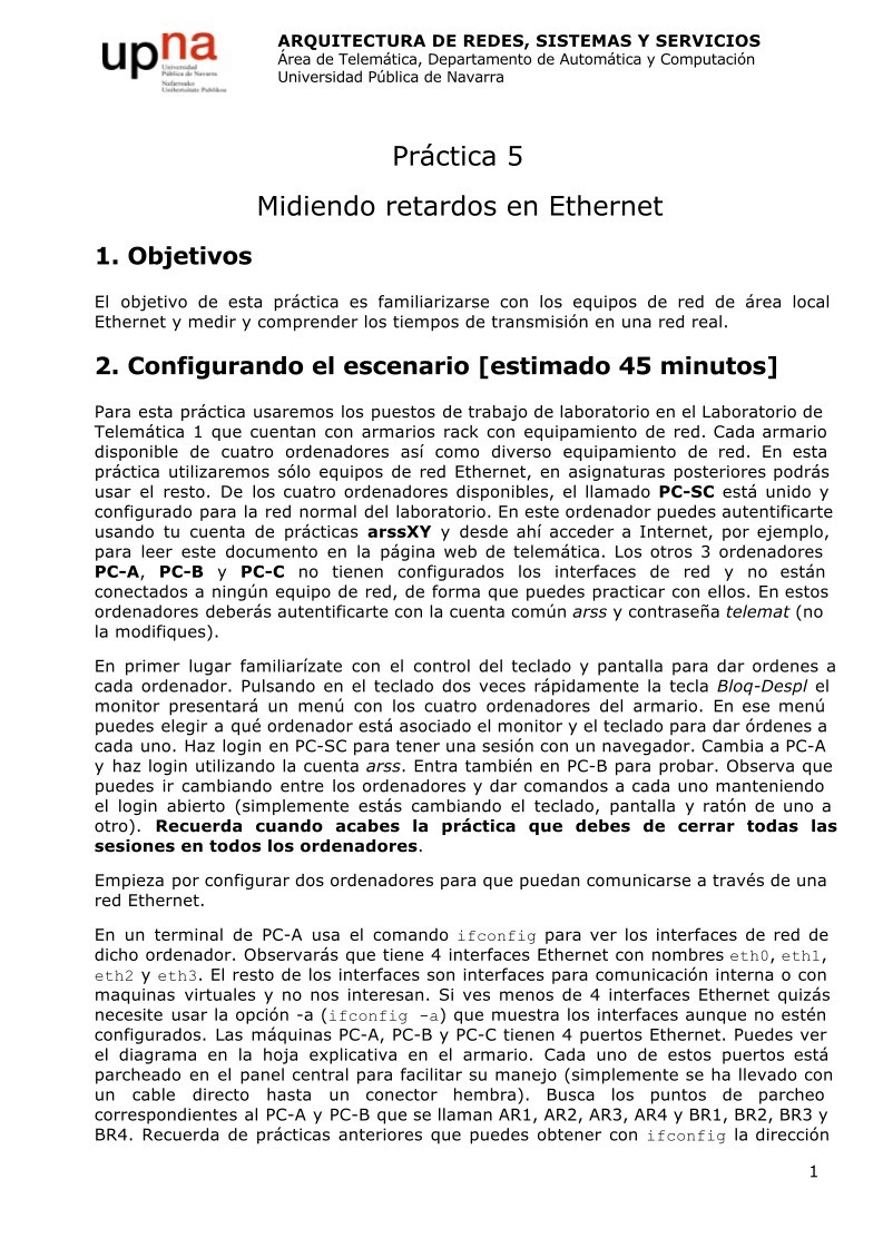 Imágen de pdf Practica 5 - Midiendo retardos en Ethernet