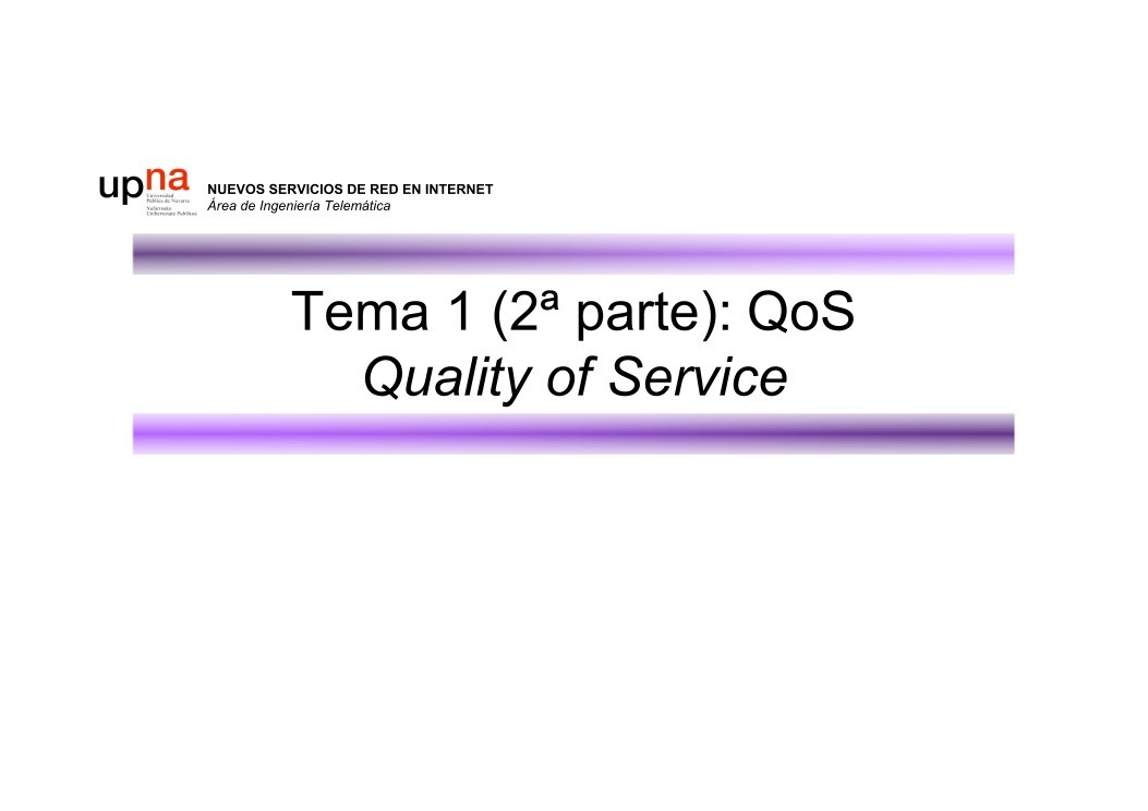 Imágen de pdf Tema 1 (2ª parte): QoS Quality of Service