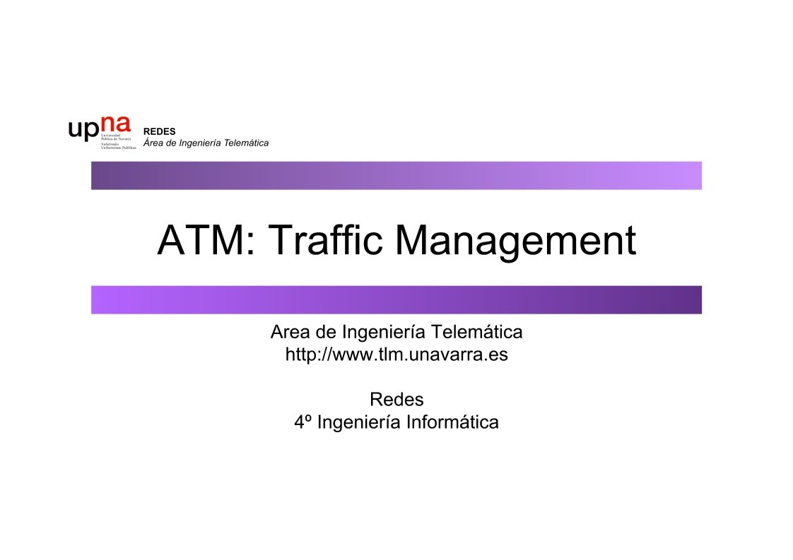Imágen de pdf ATM: Traffic Management