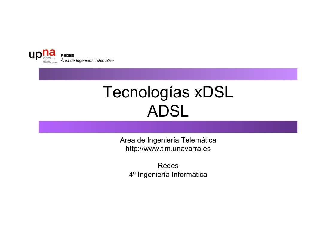 Imágen de pdf Tecnologías xDSL ADSL
