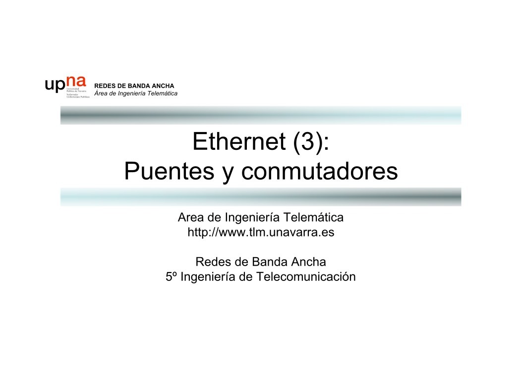 Imágen de pdf Ethernet (3): Puentes y conmutadores