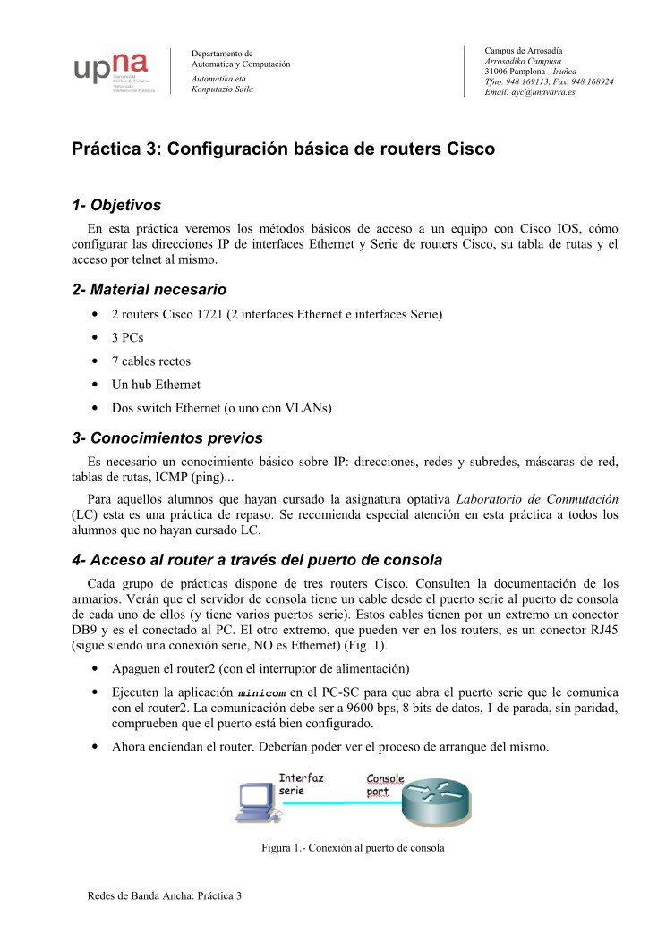 Imágen de pdf Práctica 3: Configuración básica de routers Cisco