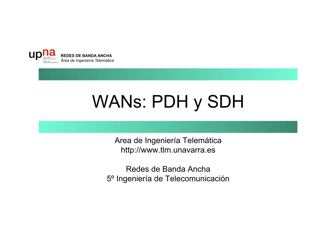 Imágen de pdf WANs: PDH y SDH