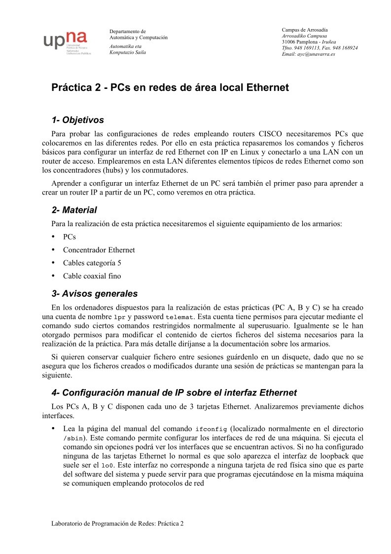 Imágen de pdf Práctica 2 - PCs en redes de área local Ethernet