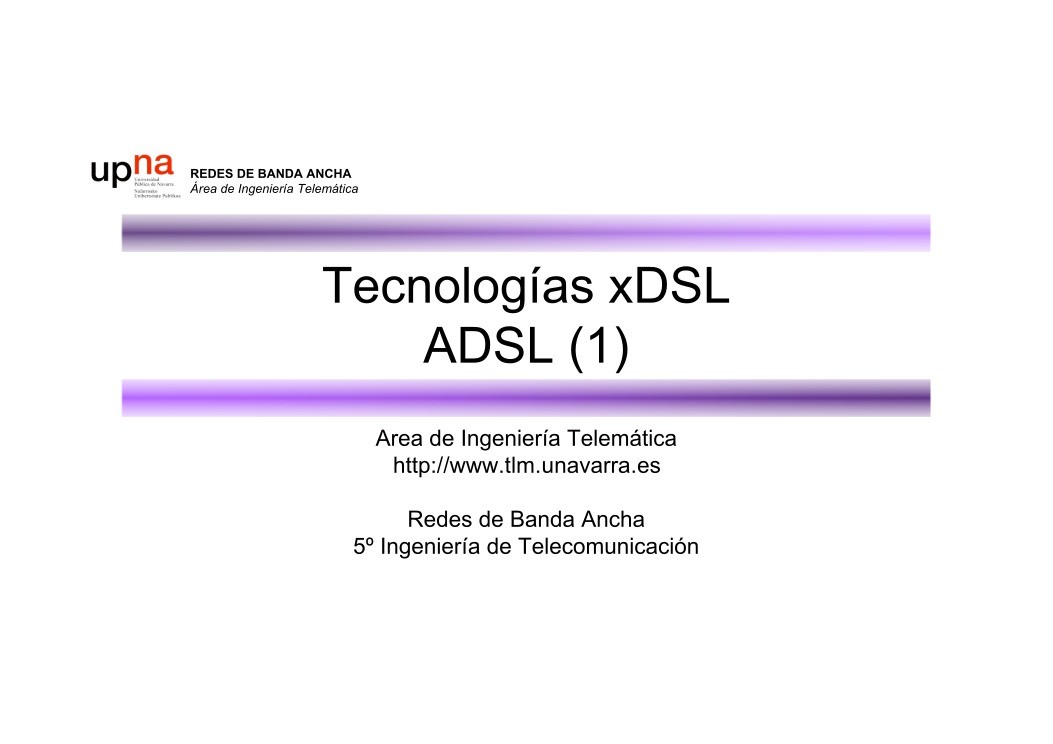 Imágen de pdf Tecnologías xDSL ADSL (1)