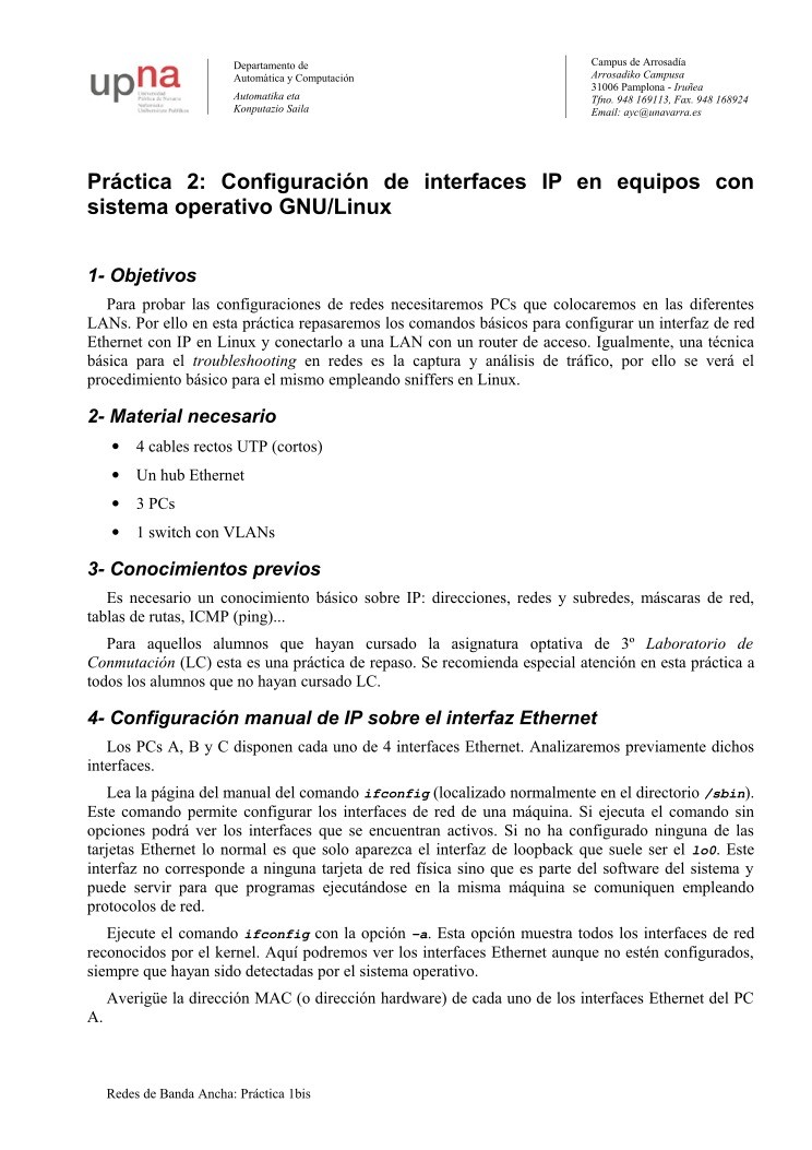 Imágen de pdf Práctica 2: Configuración de interfaces IP en equipos con sistema operativo GNU/Linux