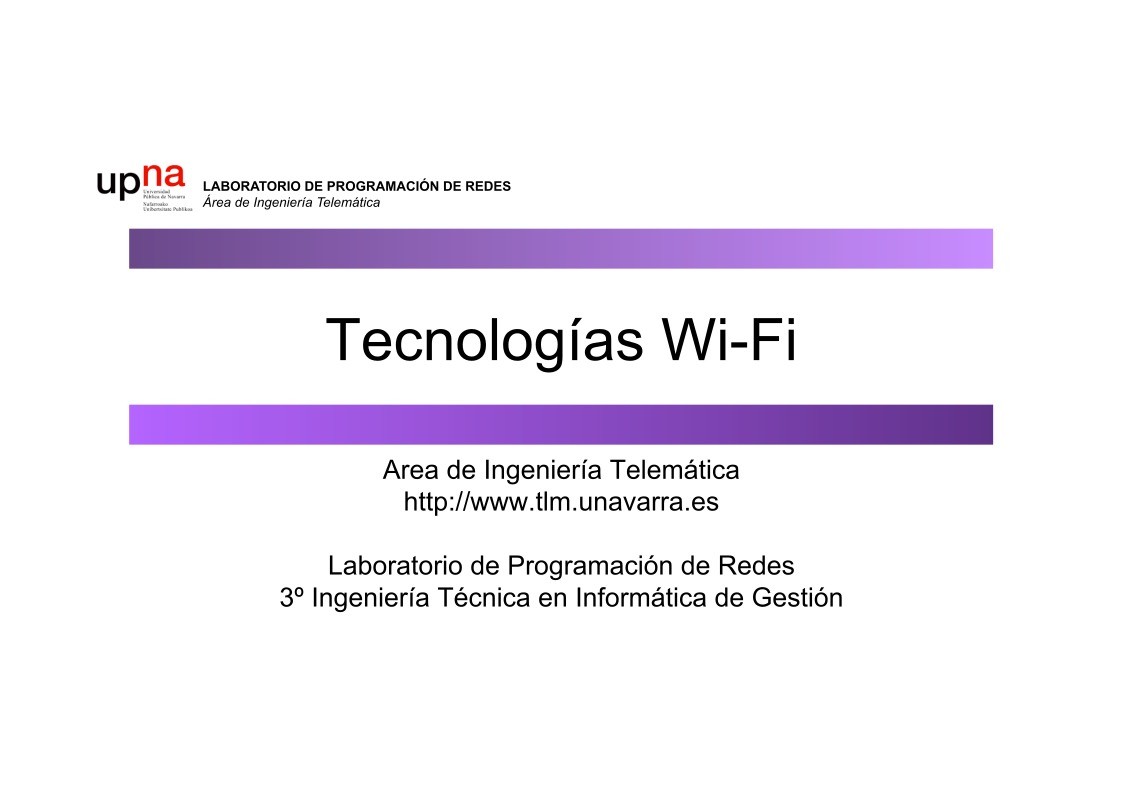 Imágen de pdf Tecnologías Wi-Fi