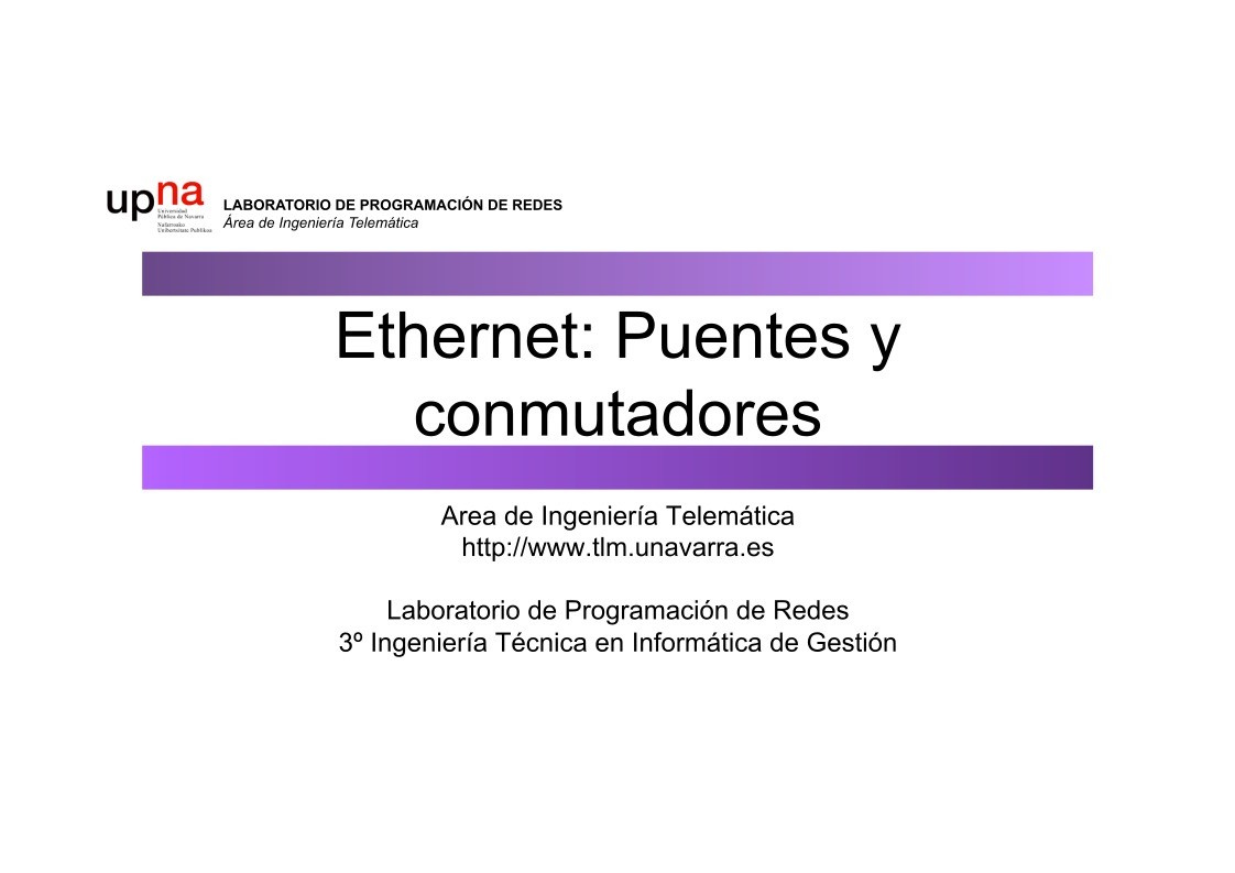 Imágen de pdf Ethernet: Puentes y conmutadores