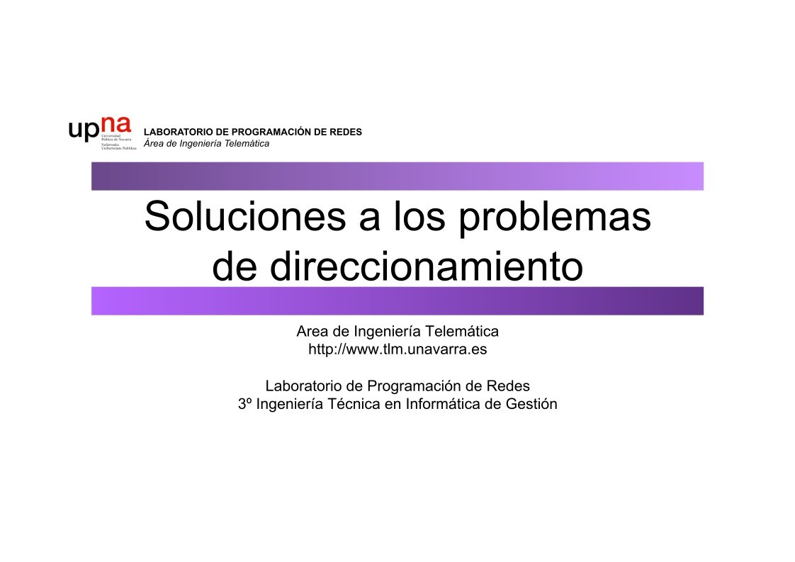 Imágen de pdf Soluciones a los problemas de direccionamiento