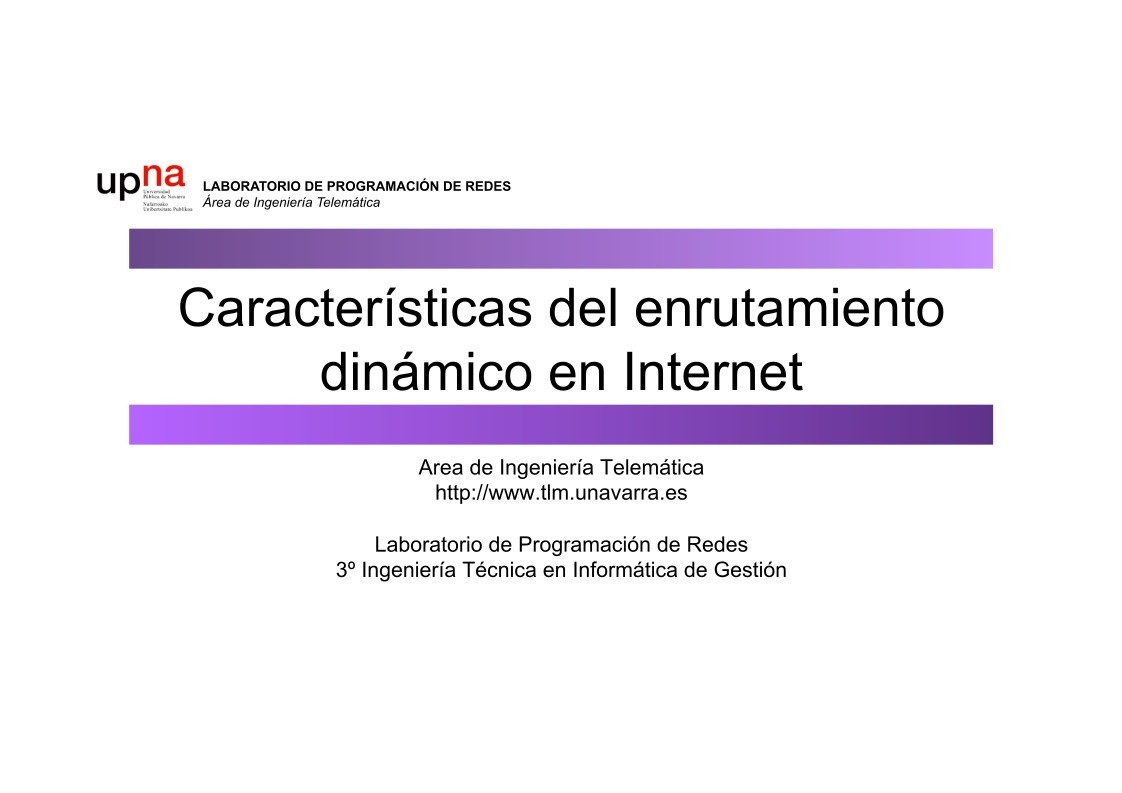 Imágen de pdf Características del enrutamiento dinámico en Internet