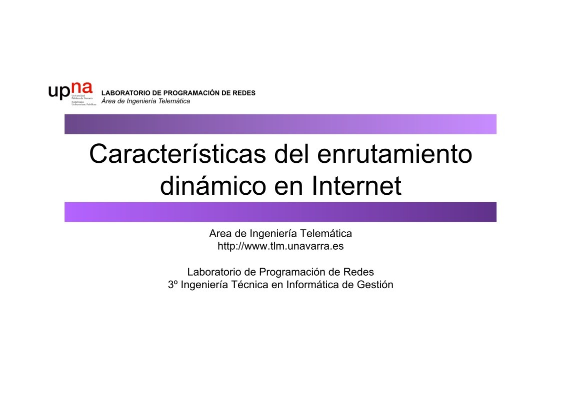Imágen de pdf Características del enrutamiento dinámico en Internet