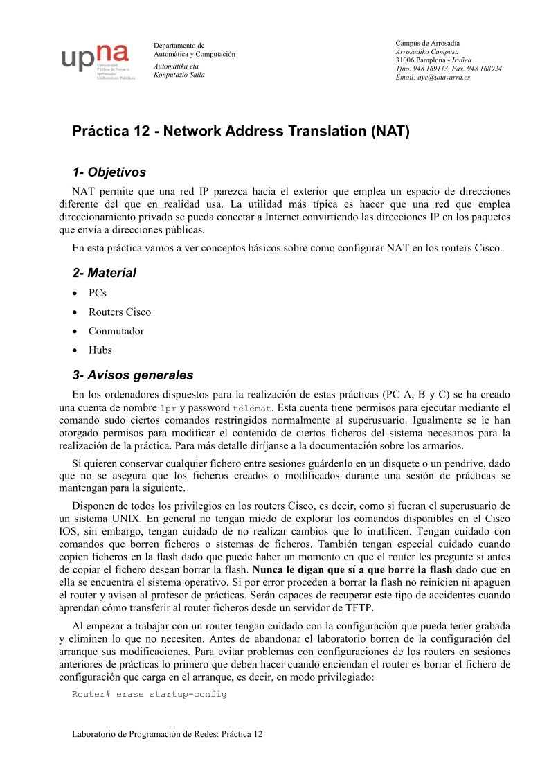Imágen de pdf Práctica 12 - Network Address Translation (NAT)