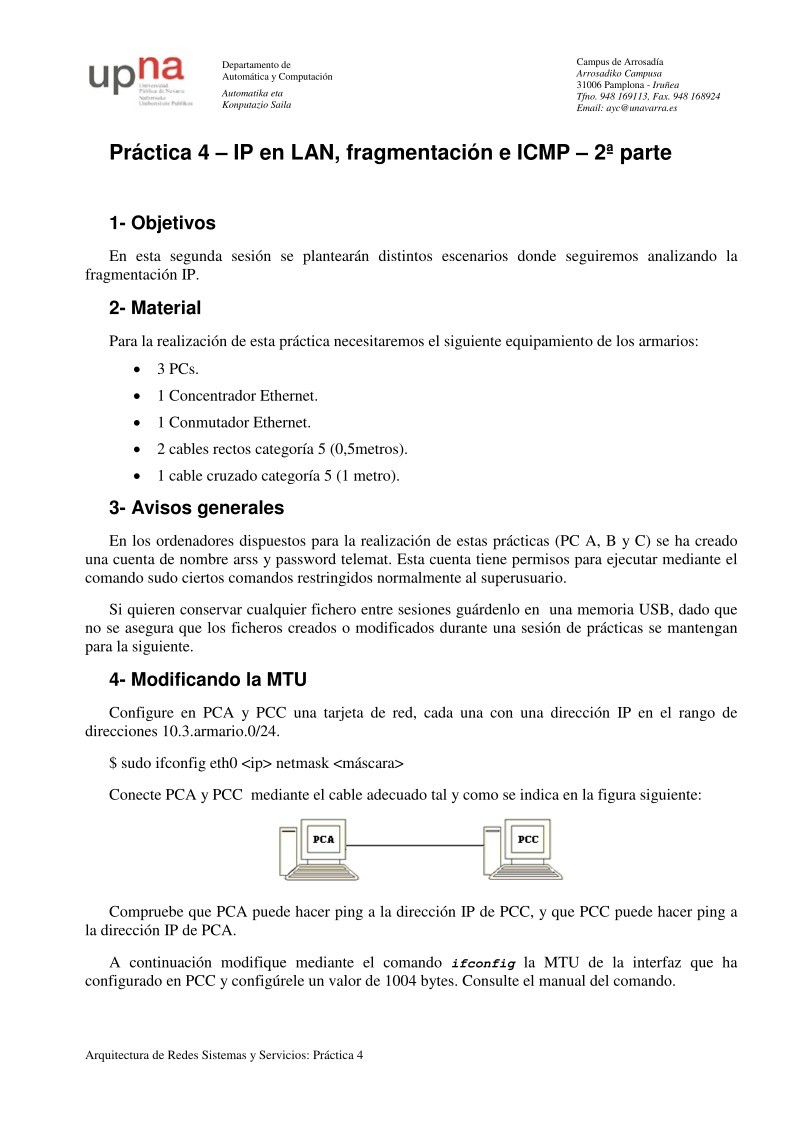 Imágen de pdf Práctica 4 – IP en LAN, fragmentación e ICMP – 2ª parte