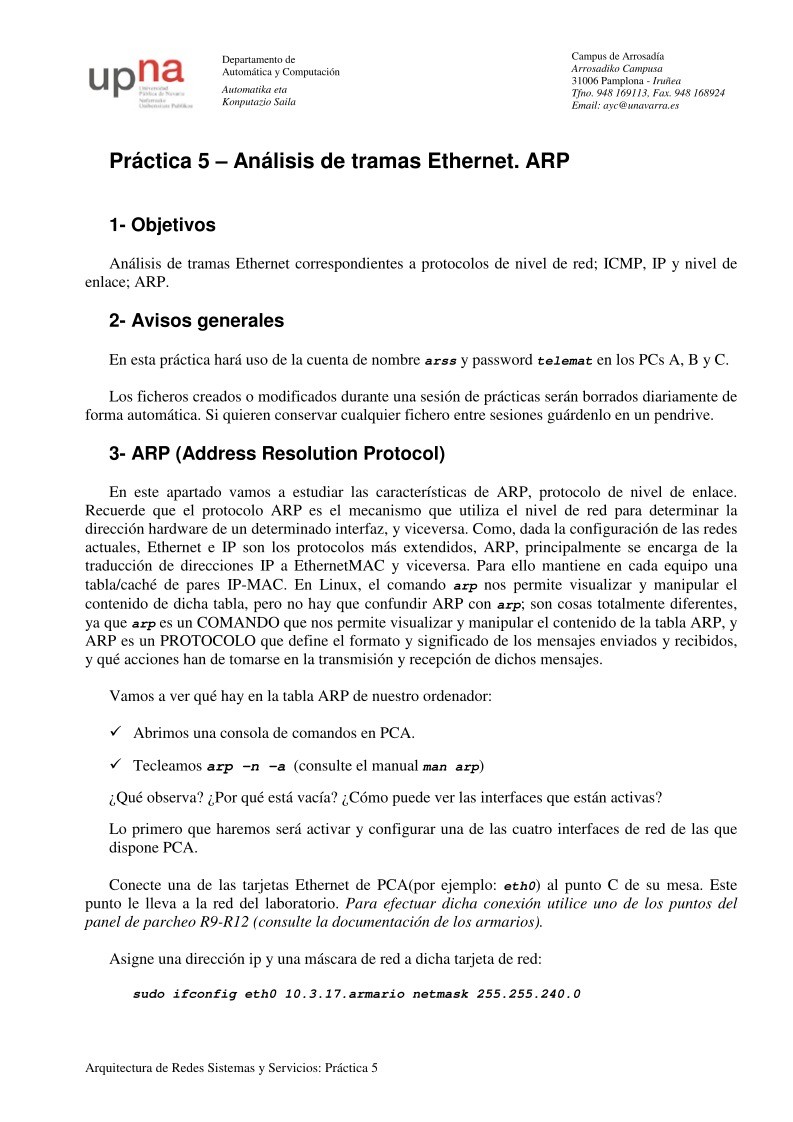 Imágen de pdf Práctica 5 – Análisis de tramas Ethernet. ARP
