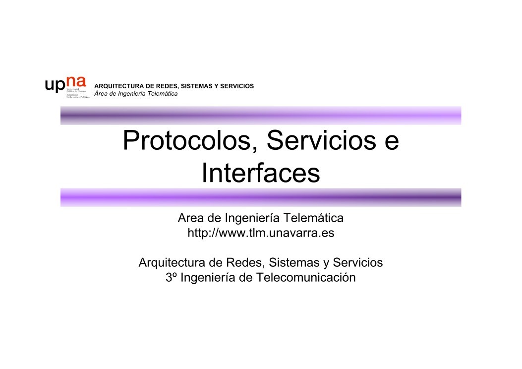 Imágen de pdf Protocolos, Servicios e Interfaces