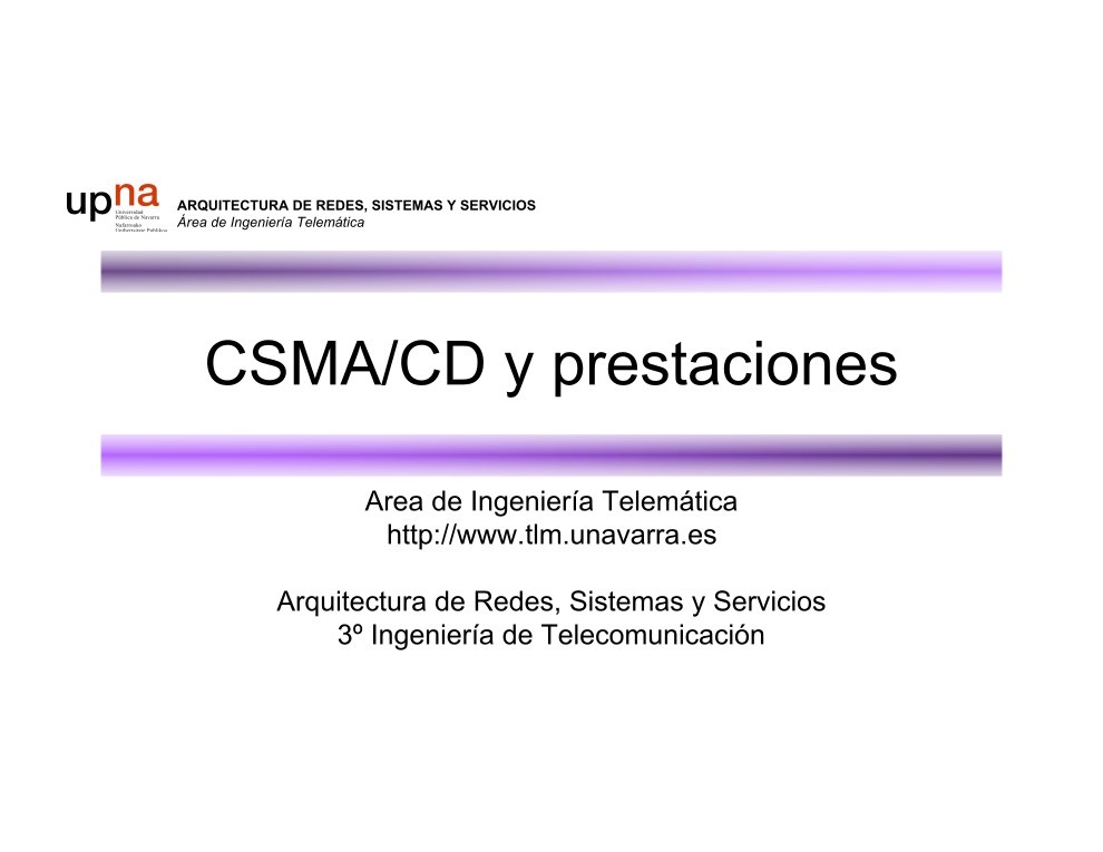 Imágen de pdf CSMA/CD y prestaciones