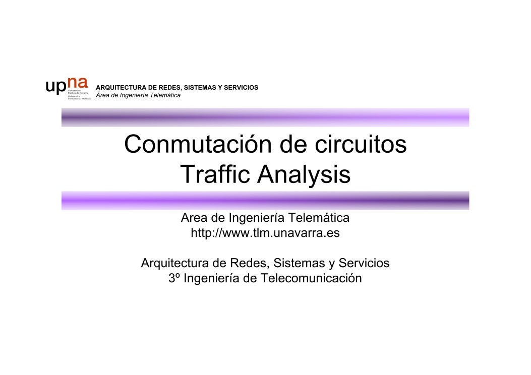 Imágen de pdf Conmutación de circuitos Traffic Analysis