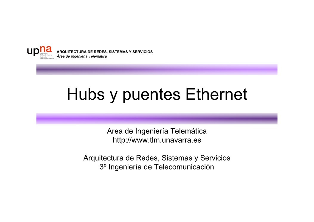 Imágen de pdf Hubs y puentes Ethernet